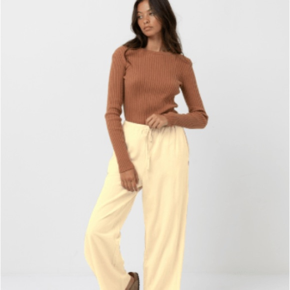 Rhythm Classic Drawstring Pants  in Butter